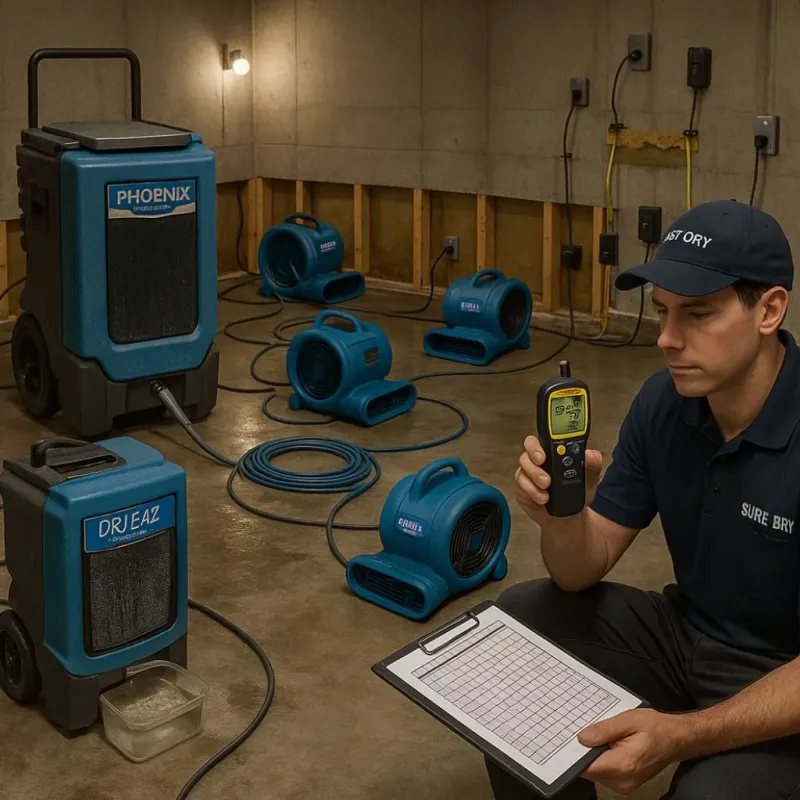 Structural Drying and Dehumidification process in Caledonia, MI